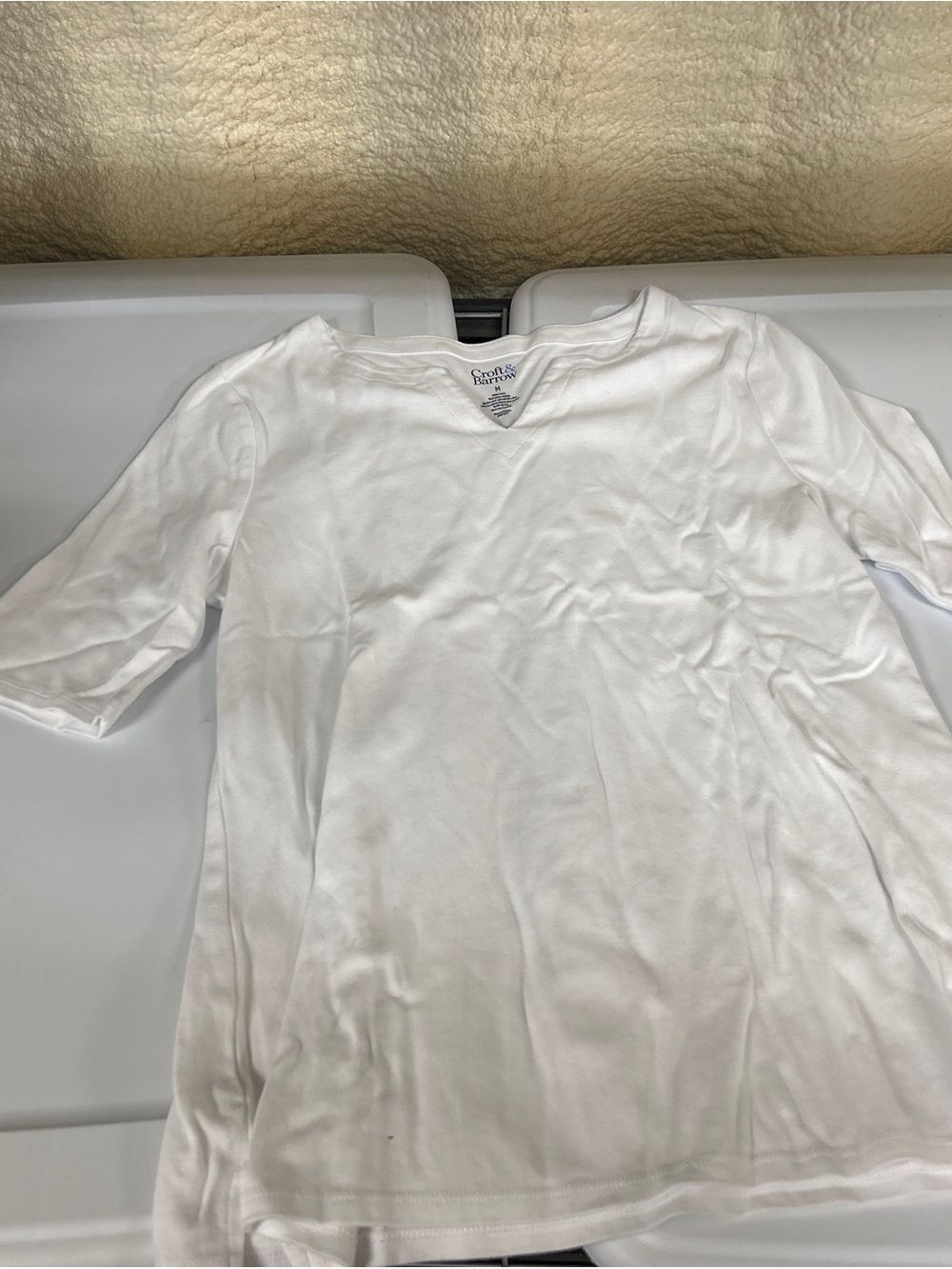croft & barrow White Short Sleeve Tee size medium